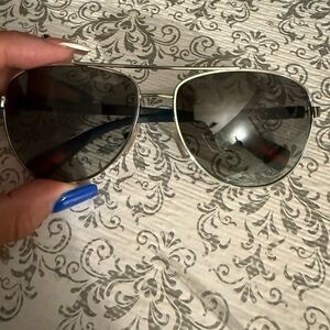 Prada Sport Silver Aviator Sunglasses